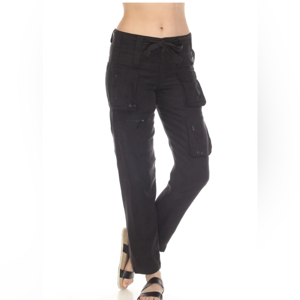 Johnny Was black Hailey Belted Cargo Pants Boho Chic